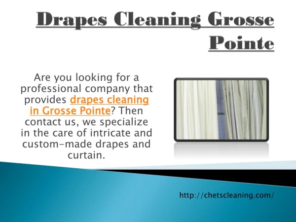 Drapes Cleaning Grosse Pointe