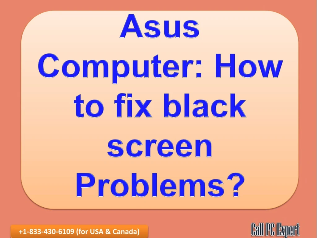 asus computer how to fix black screen problems