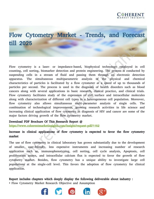 Flow Cytometry Market - Trends, and Forecast till 2025