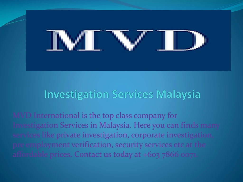 investigation services malaysia