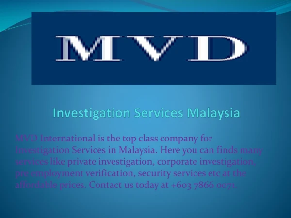 investigation services malaysia