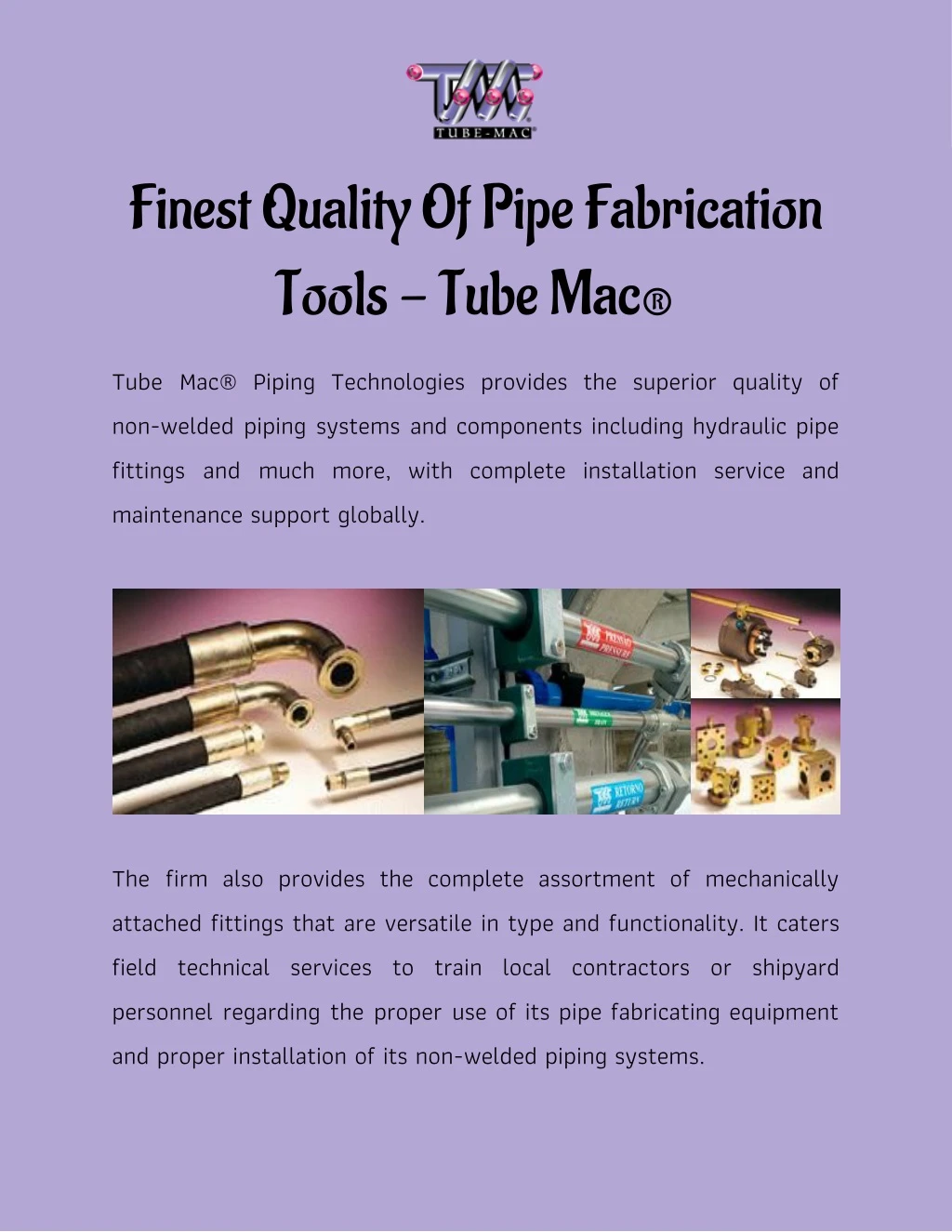 finest quality of pipe fabrication tools tube