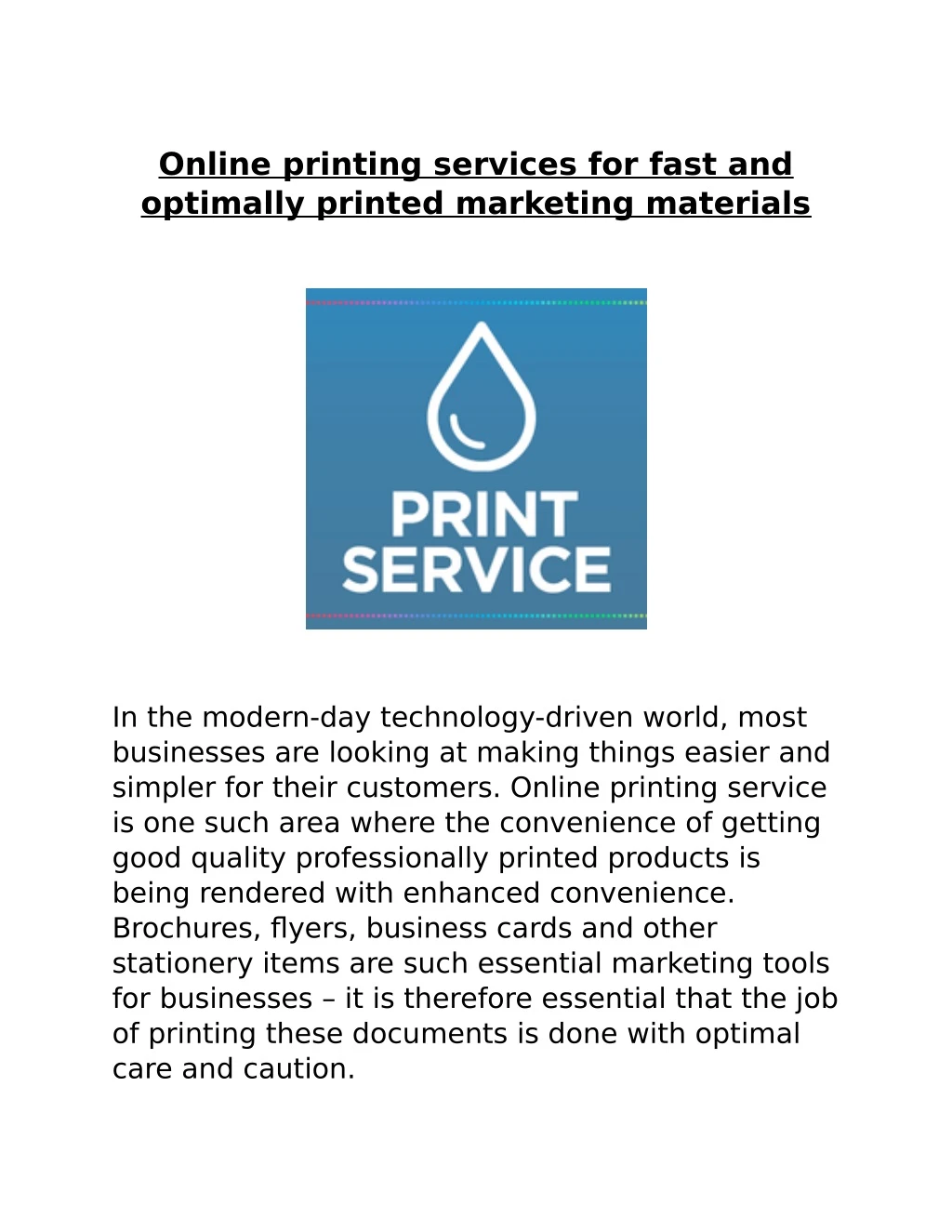 online printing services for fast and optimally
