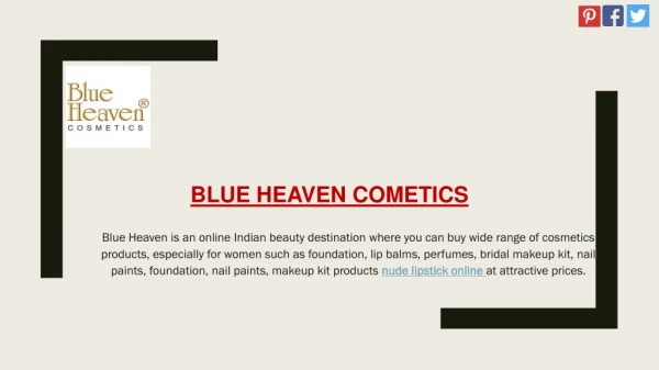 Blue Heaven India Online Shopping Beauty Destinations