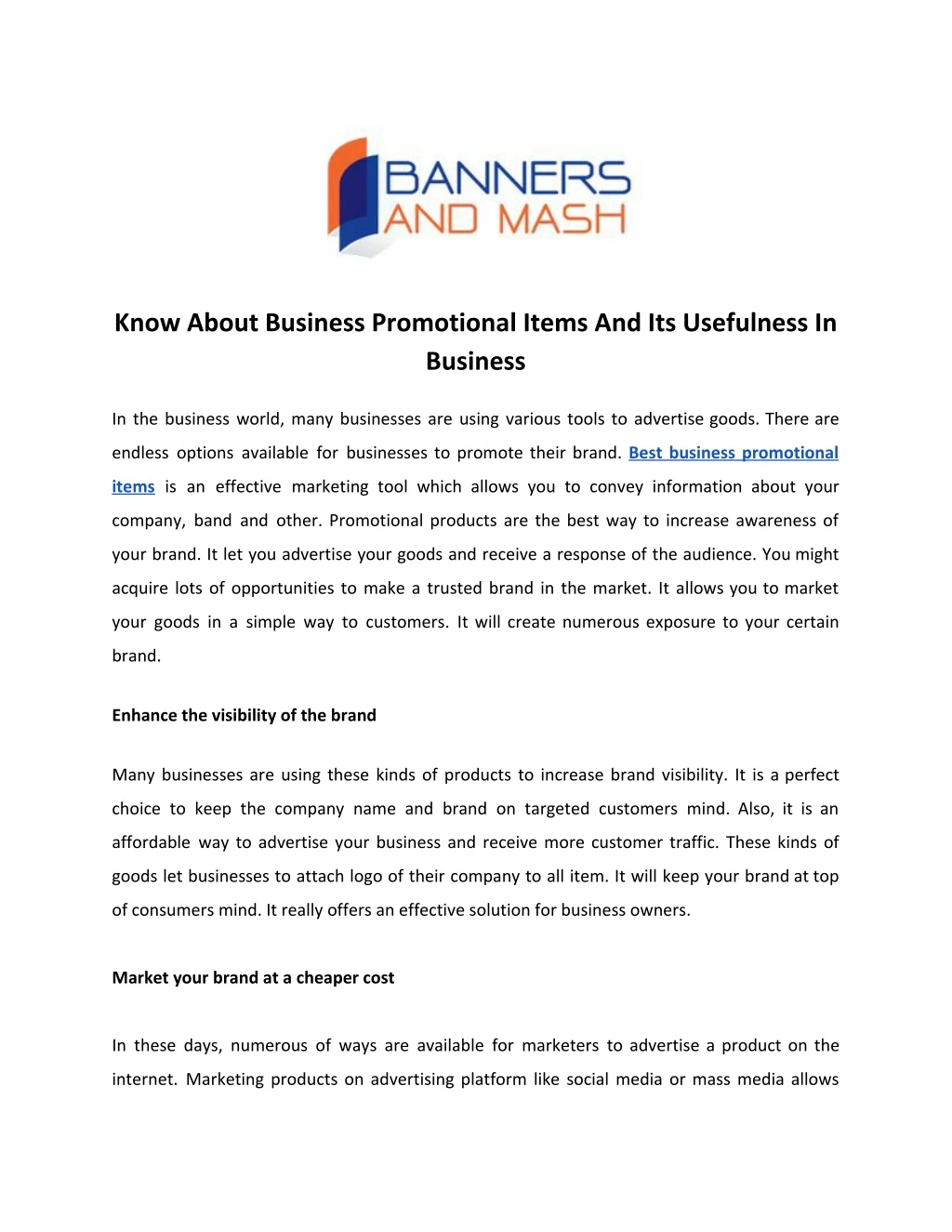 know about business promotional items