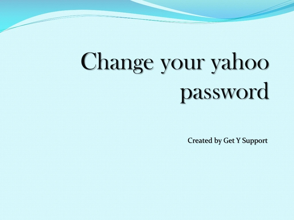 change your yahoo password