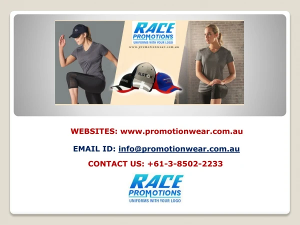 Branded Promotional Clothing Store In Australia - Race Promotions