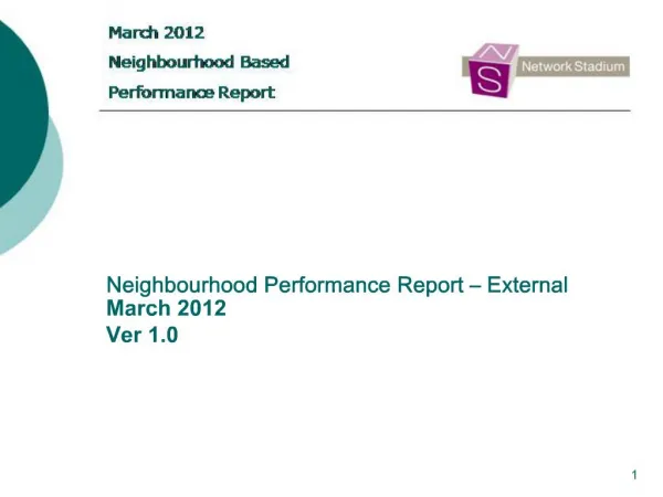 Neighbourhood Performance Report External March 2012 Ver 1.0