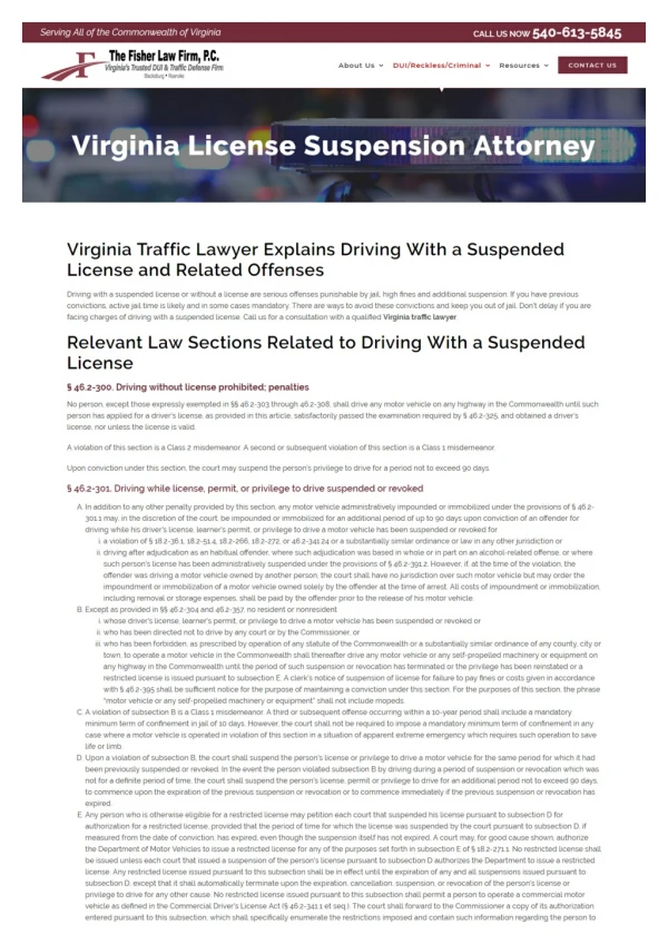 Virginia License Suspension Attorney