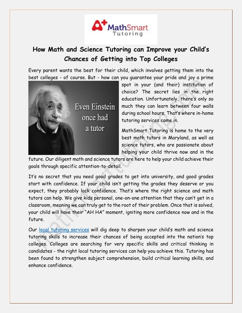 how math and science tutoring can improve your