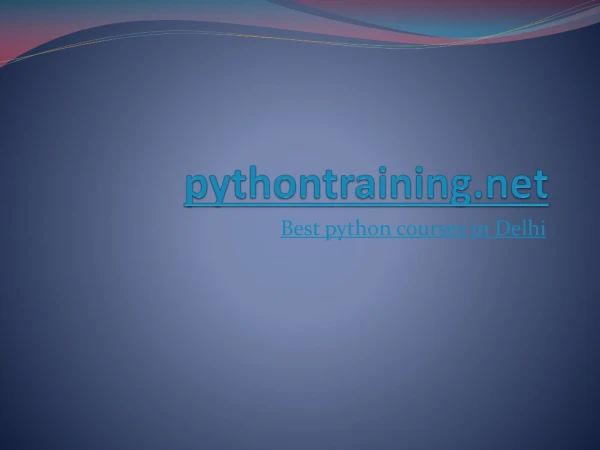 Python training in Delhi