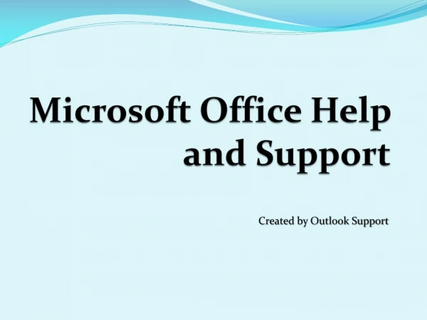 Microsoft Office Help and Support