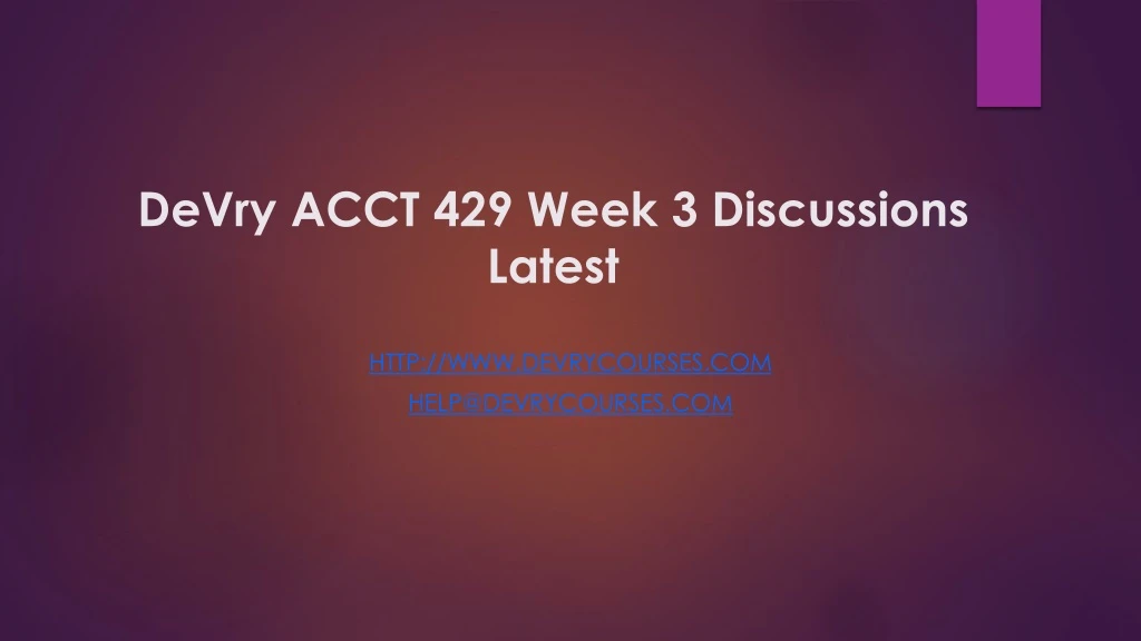 devry acct 429 week 3 discussions latest
