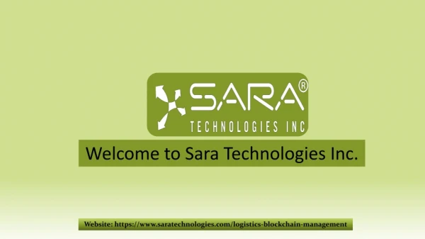 Logistics Blockchain Management Services - Sara Technologies