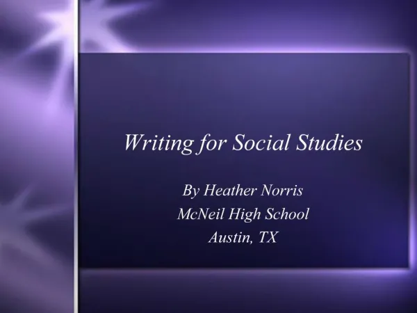 Writing for Social Studies