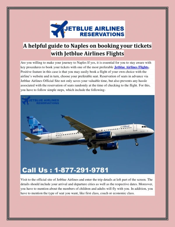 A helpful guide to Naples on booking your tickets with Jetblue Airlines Flights