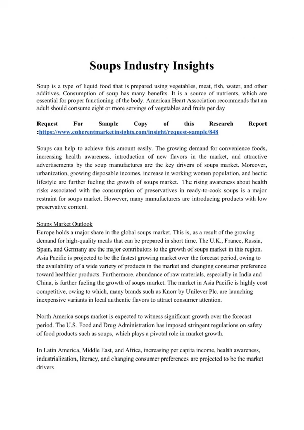 Soups Industry Insights