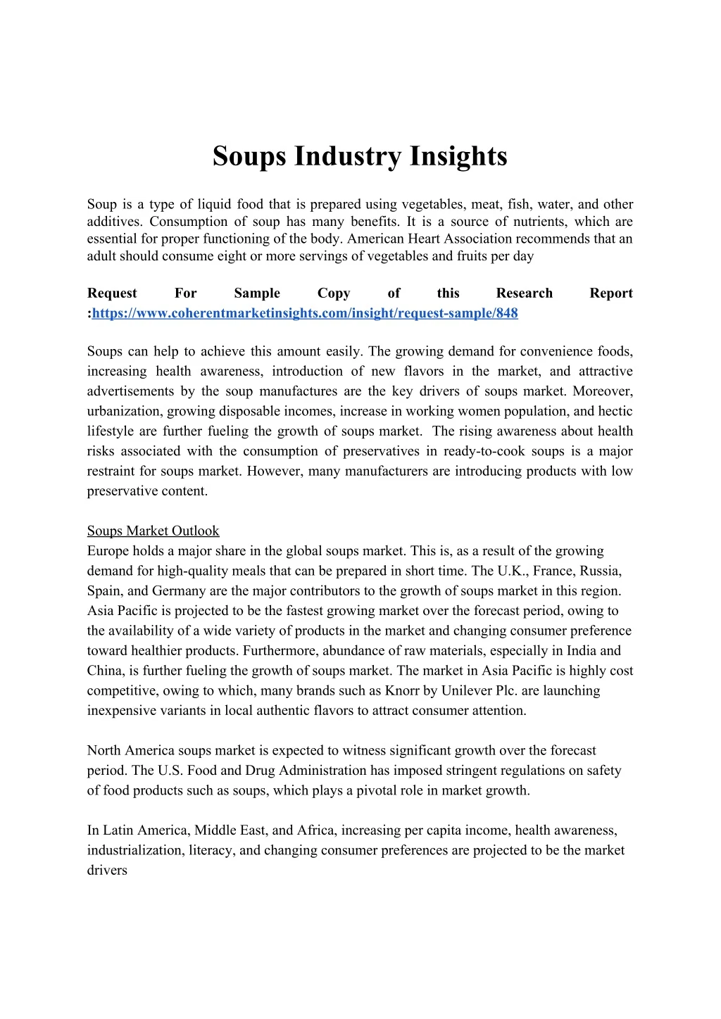soups industry insights soup is a type of liquid