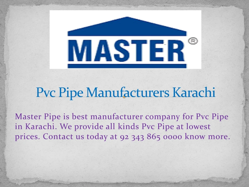 pvc pipe manufacturers karachi