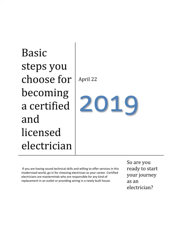 Basic steps you choose for becoming a certified and licensed electrician