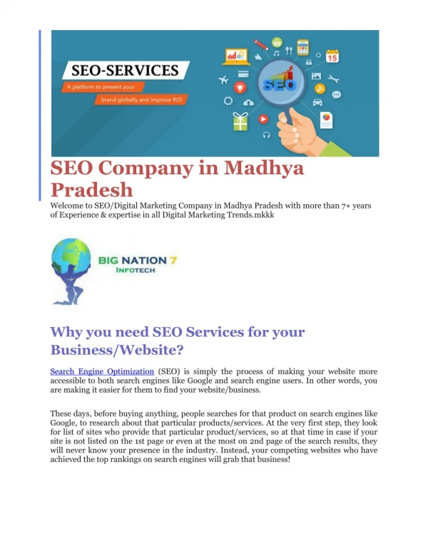 SEO Company in Madhya Pradesh