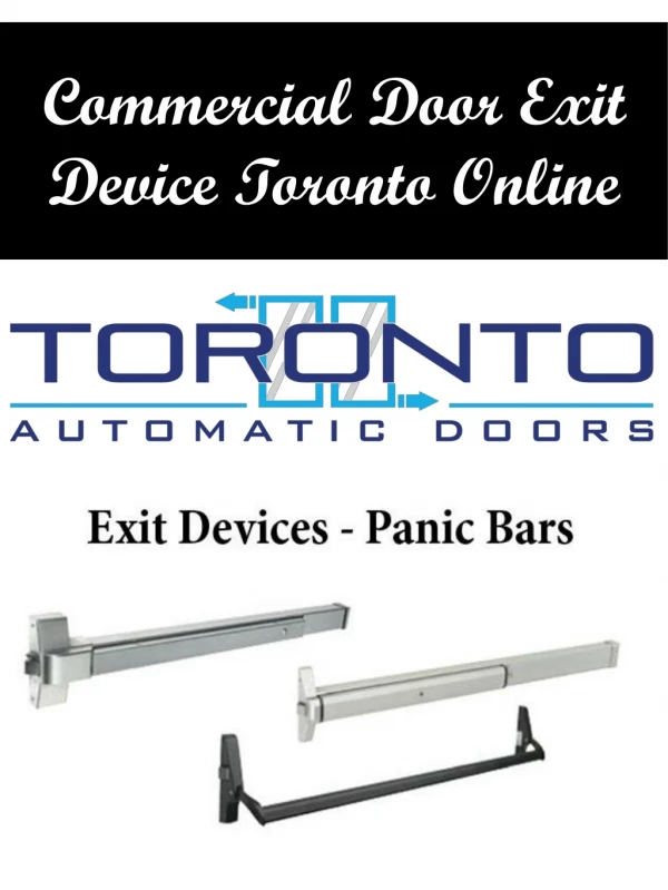 Commercial Door Exit Device Toronto Online