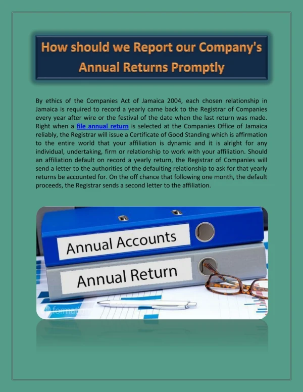 How should We Report Our Company's File Annual Return Promptly