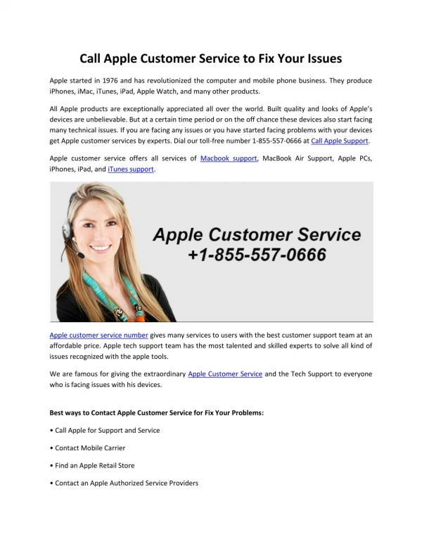 Call Apple Customer Service Number 1-855-557-0666