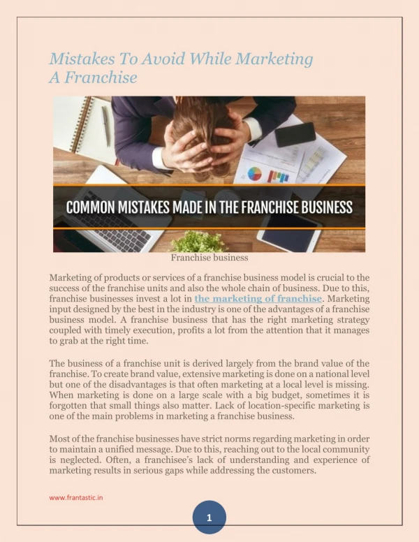 Mistakes To Avoid While Marketing A Franchise