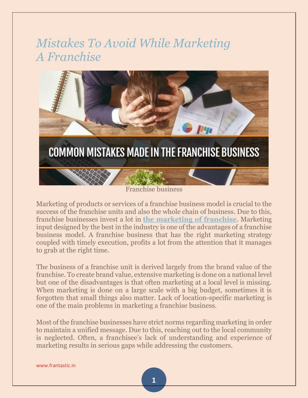 mistakes to avoid while marketing a franchise