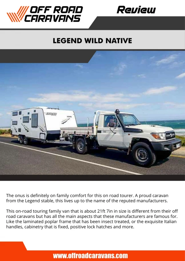 Legend Caravans – Wild Native Review - Off Road Caravans