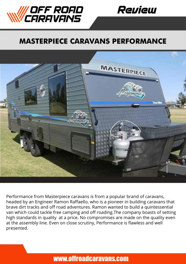 Masterpiece Caravans – Performance Review - Off Road Caravans