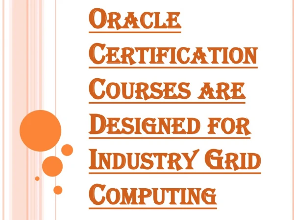 Advantages of Oracle Certification Courses in the IT Field