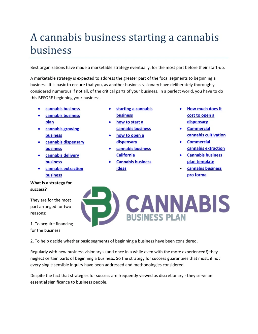 a cannabis business starting a cannabis business