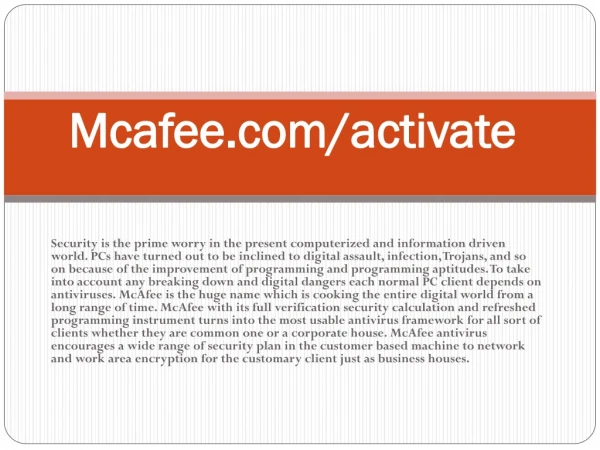 mcafee com activate