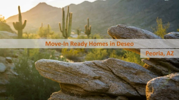 Move in ready homes in deseo - Maracay Homes