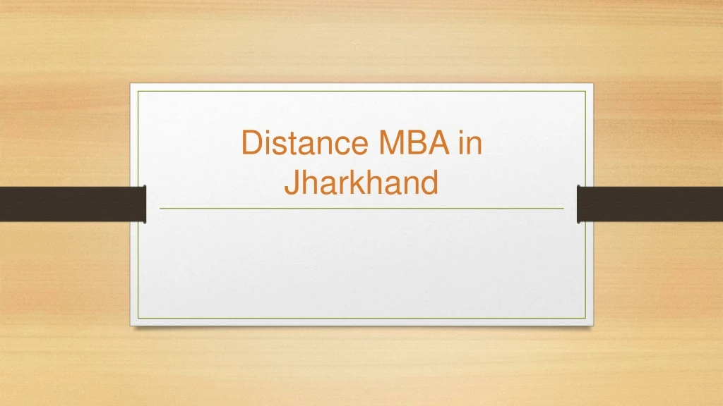 distance mba in jharkhand