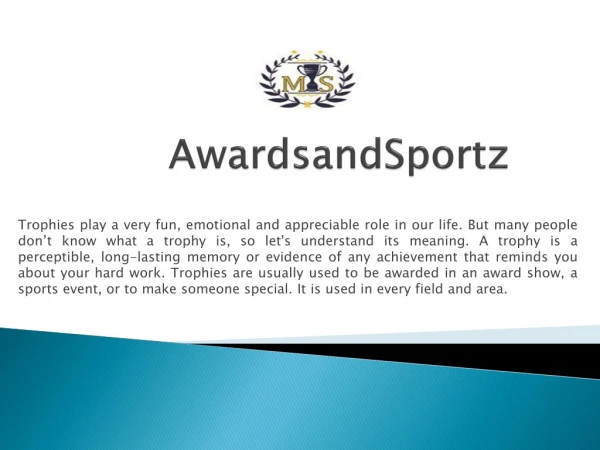 Buy trophy online - Awardsandsportz