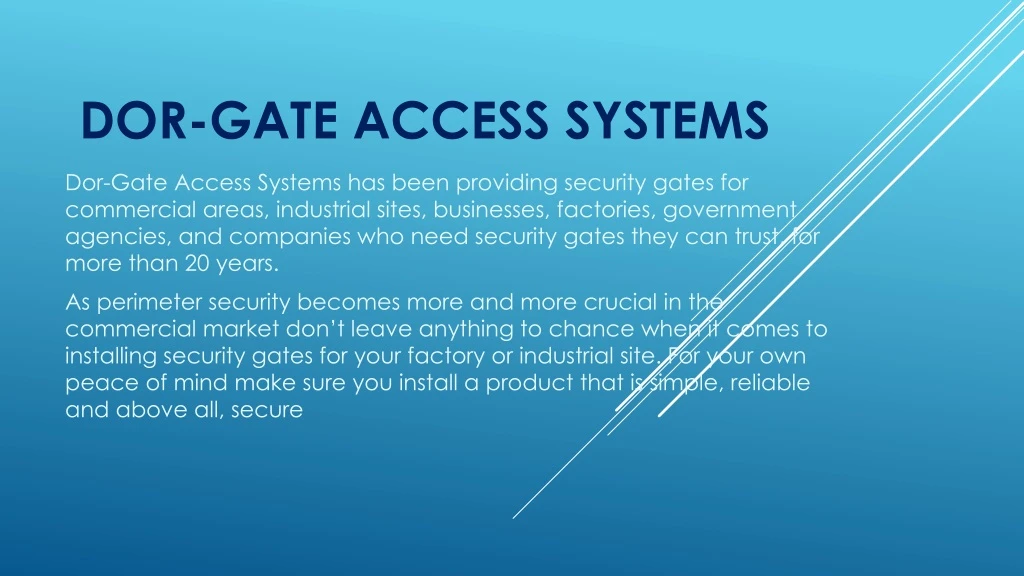 dor gate access systems