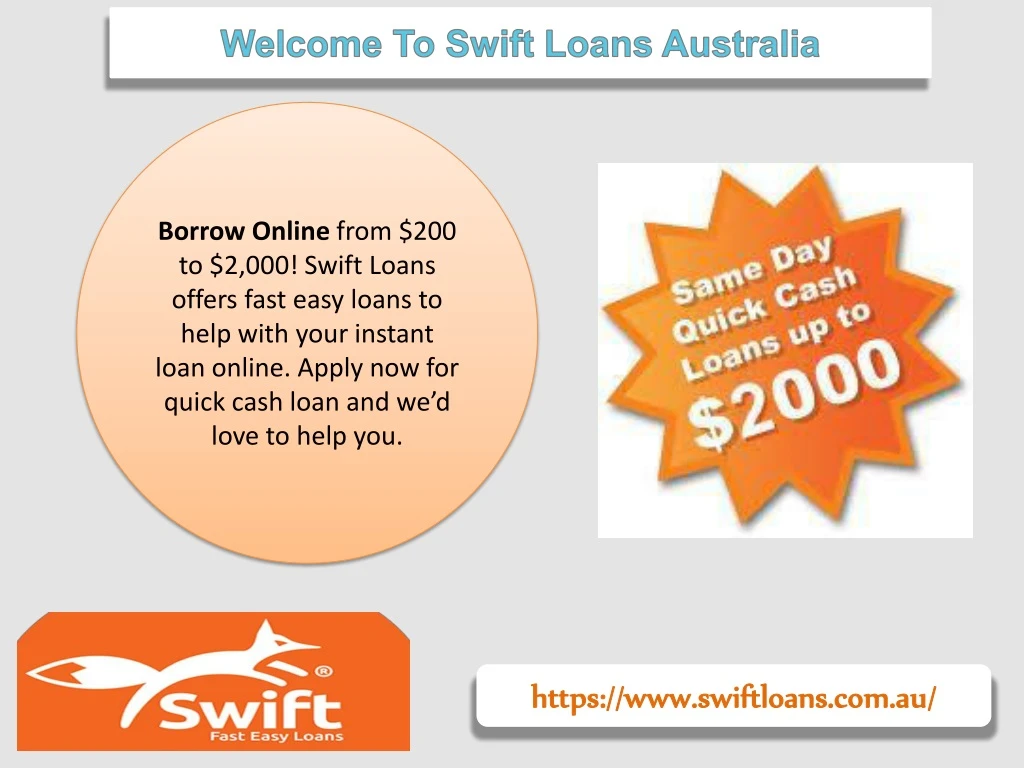welcome to swift loans australia