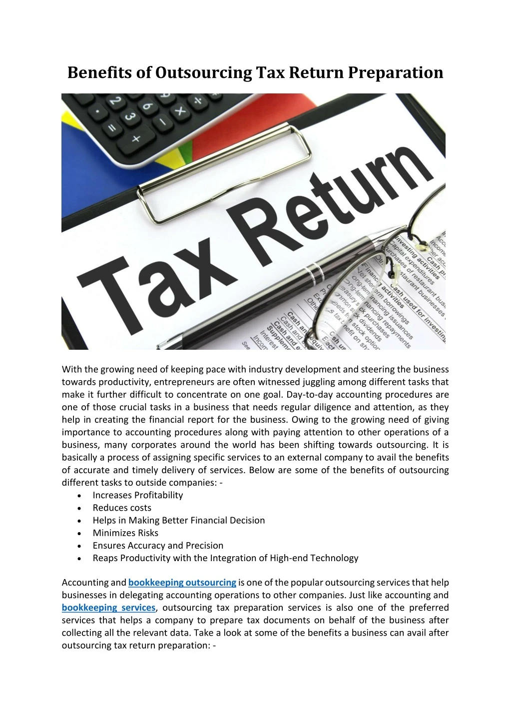 benefits of outsourcing tax return preparation