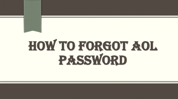 How to Forgot AOL Password