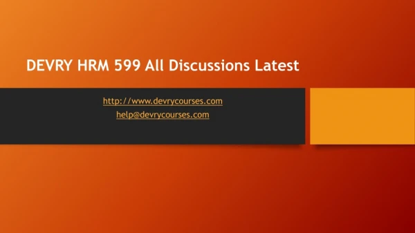 DEVRY HRM 599 All Discussions Latest