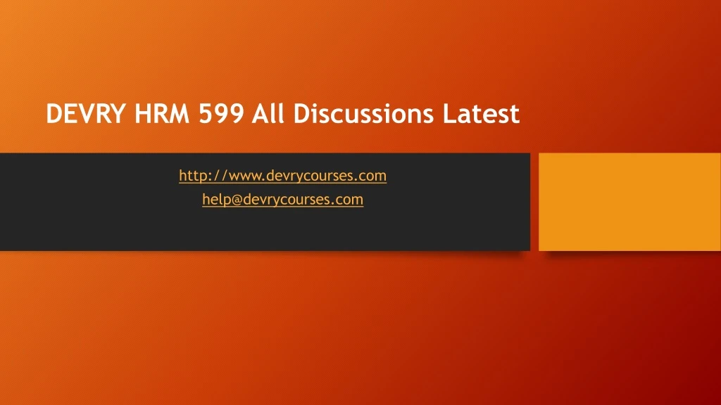 devry hrm 599 all discussions latest