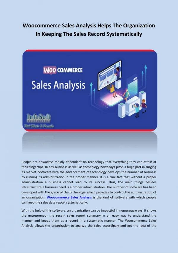 Woocommerce Sales Analysis Helps The Organization In Keeping The Sales Record Systematically