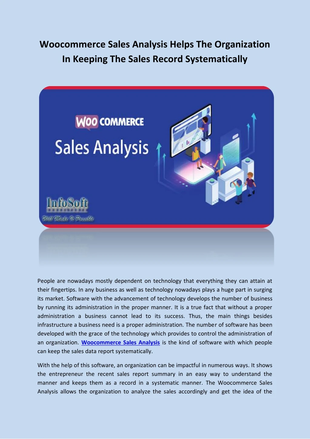 woocommerce sales analysis helps the organization