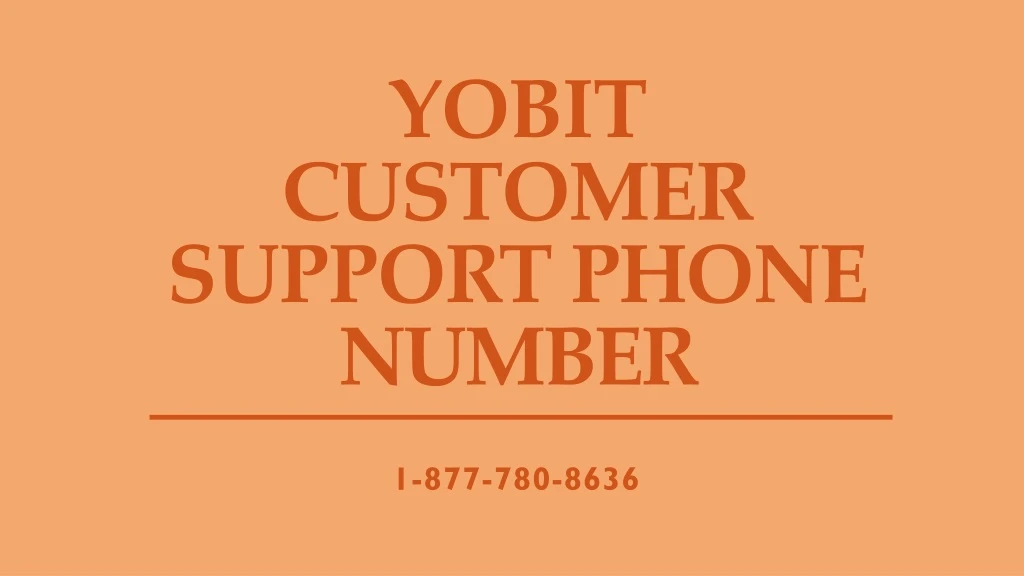 yobit customer support phone number