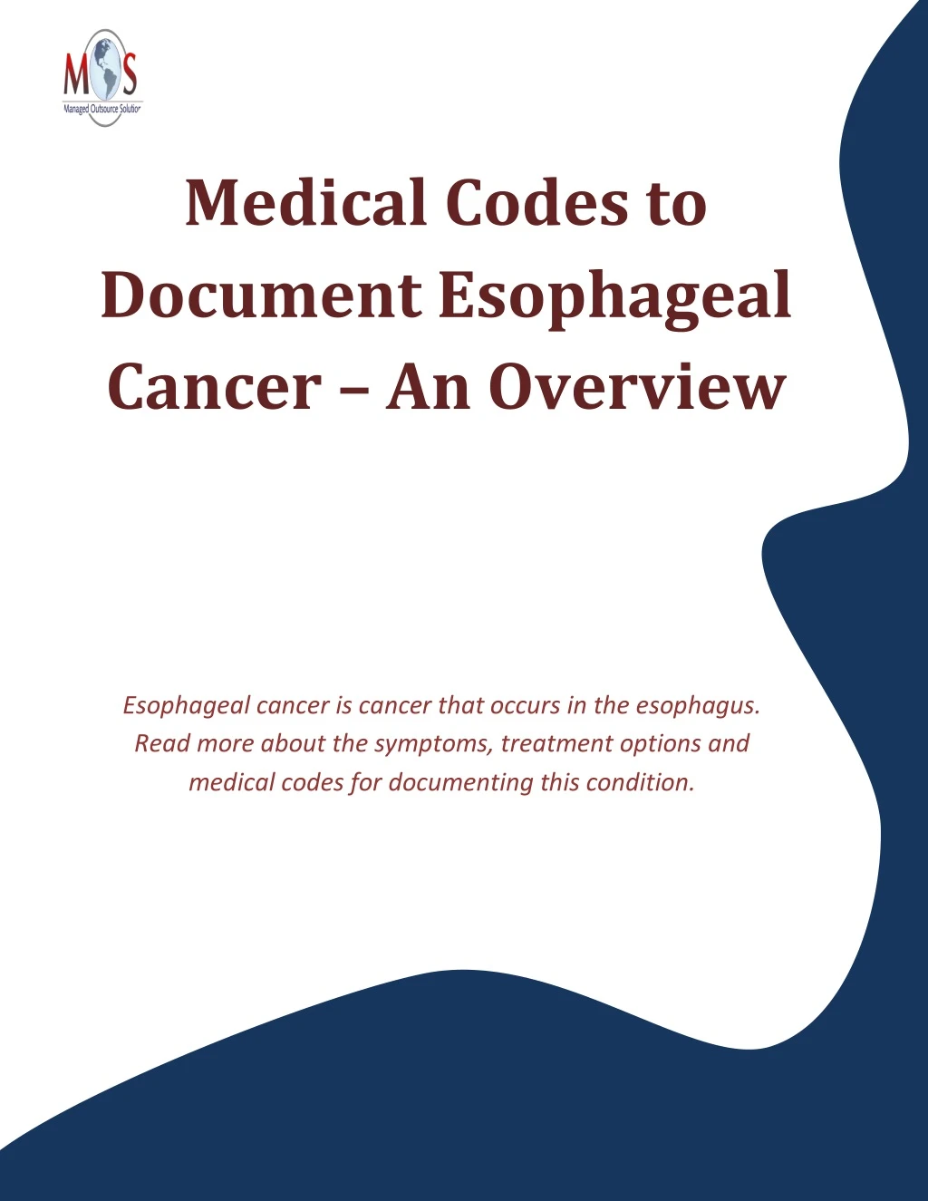 medical codes to document esophageal cancer
