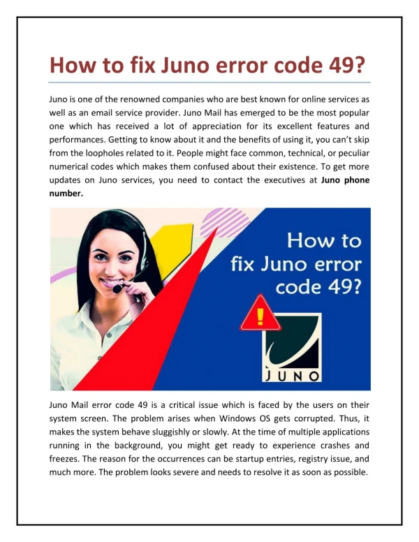 How to fix Juno error code 49?