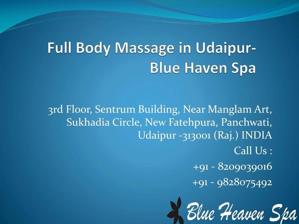 full body massage in udaipur blue haven spa